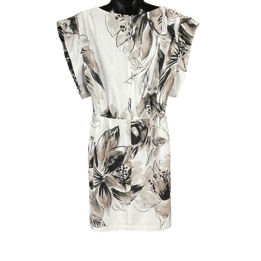 EUC Eliza J watercolour dress, taupe, white, black, size 4. - Picture 3 of 10